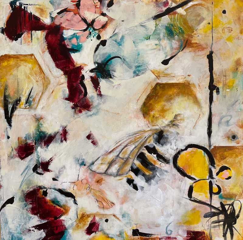 Image of Lisa Coriell's abstract wildlife artwork titled Bees.